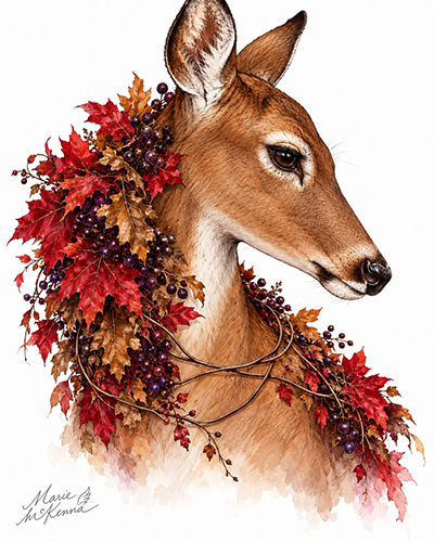 The Autumn Duchess in Bloom — Fine Art Illustration Print